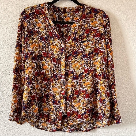 Kut From the Kloth Artsy Dixie All Over Floral Print Button Up Shirt sz Medium - Picture 1 of 11